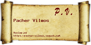 Pacher Vilmos névjegykártya