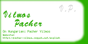 vilmos pacher business card